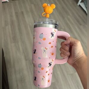 Disney Parks Mickey Minnie Cutie Ghost Pink Travel Tumbler New